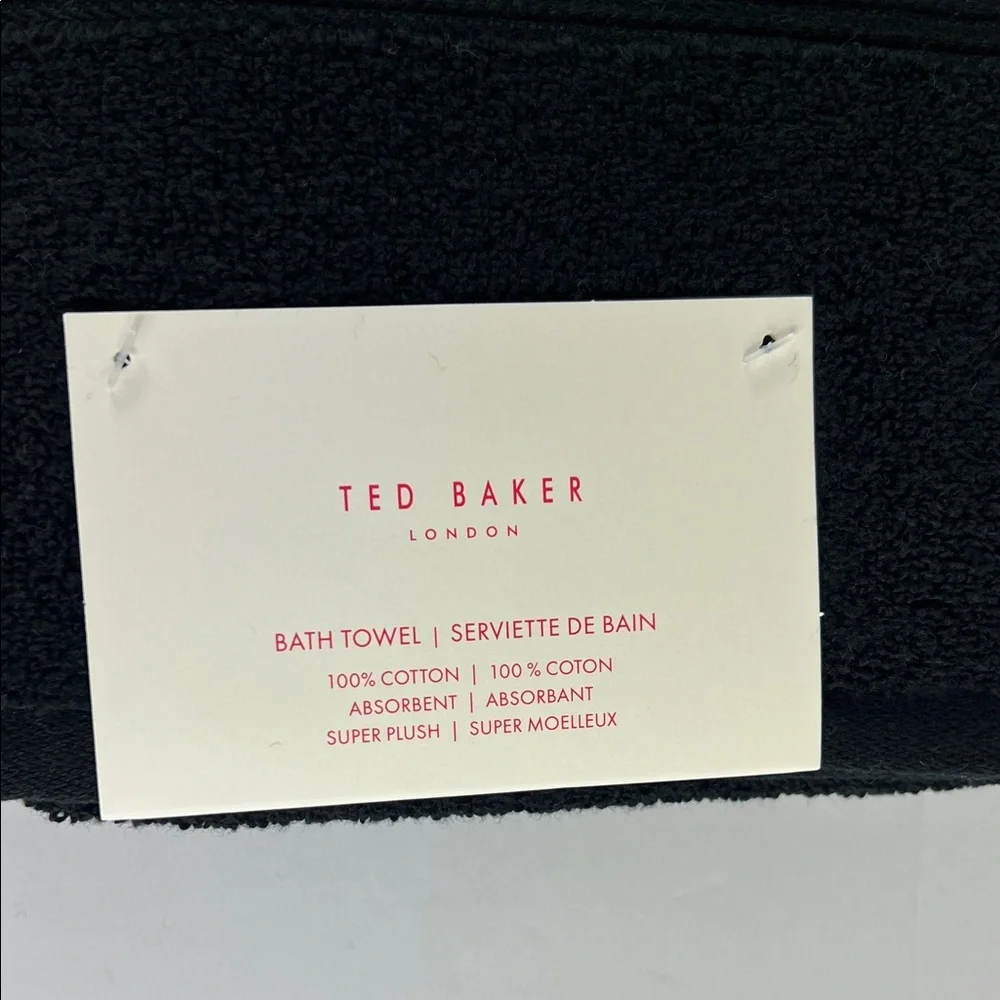 Ted Baker London Bath Towel Black Super Soft Plush Luxury 100% Cotton NEW